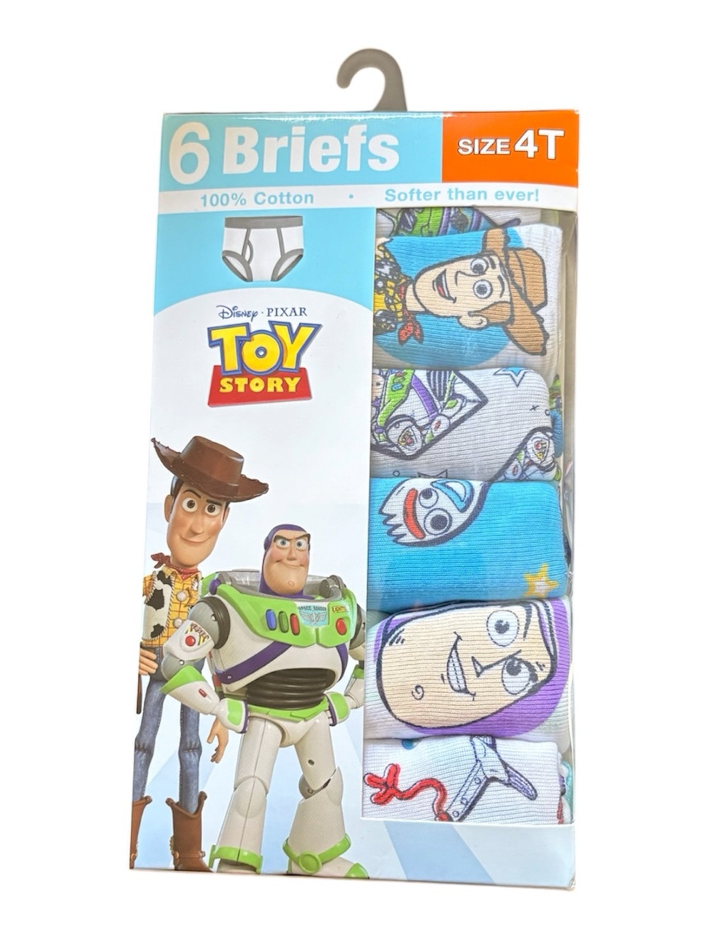 Hand Crafted Toy Story Kids Briefs Pack - Blue, White, Purple - Size: 4T